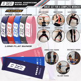 BEB Heavy Duty Resistance Bands Set with Door Anchor - Exercise Resistance Bands for Yoga, Pilates, Physical Therapy, Crossfit, Strength, & Stretching - Power Bands with Free Workout Video & Booklet